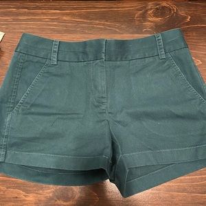 Size 2 J. Crew chino shorts Emerald green color. Like new